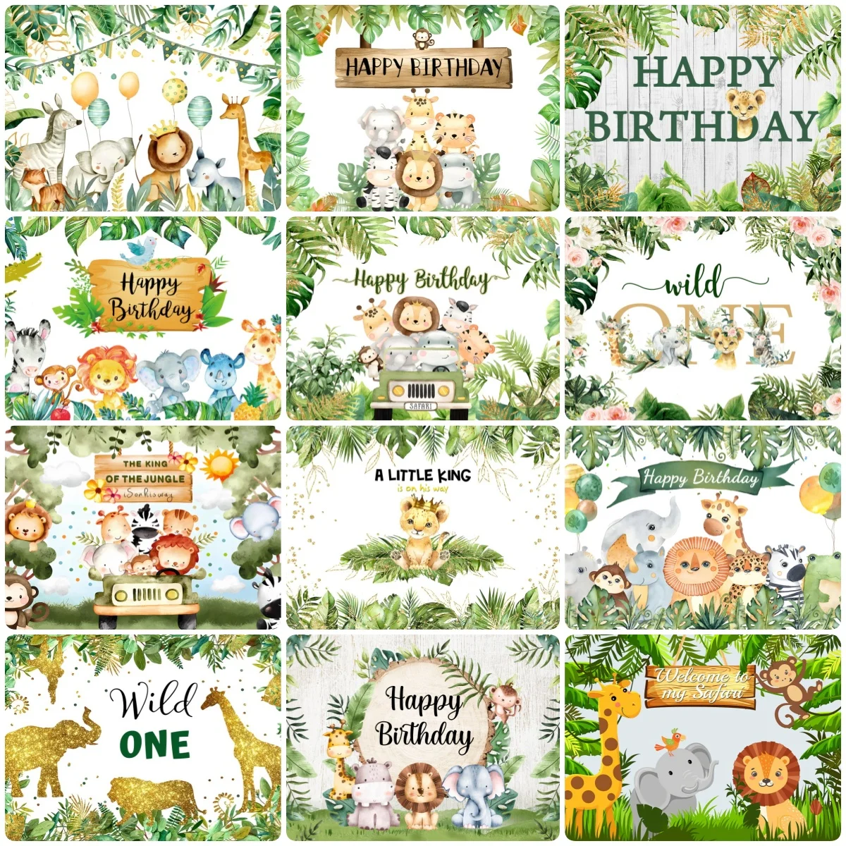 

Tropical Jungle Safari Photography Backdrops Forest Animal Party Newborn Baby Shower Child Birthday Photo Background