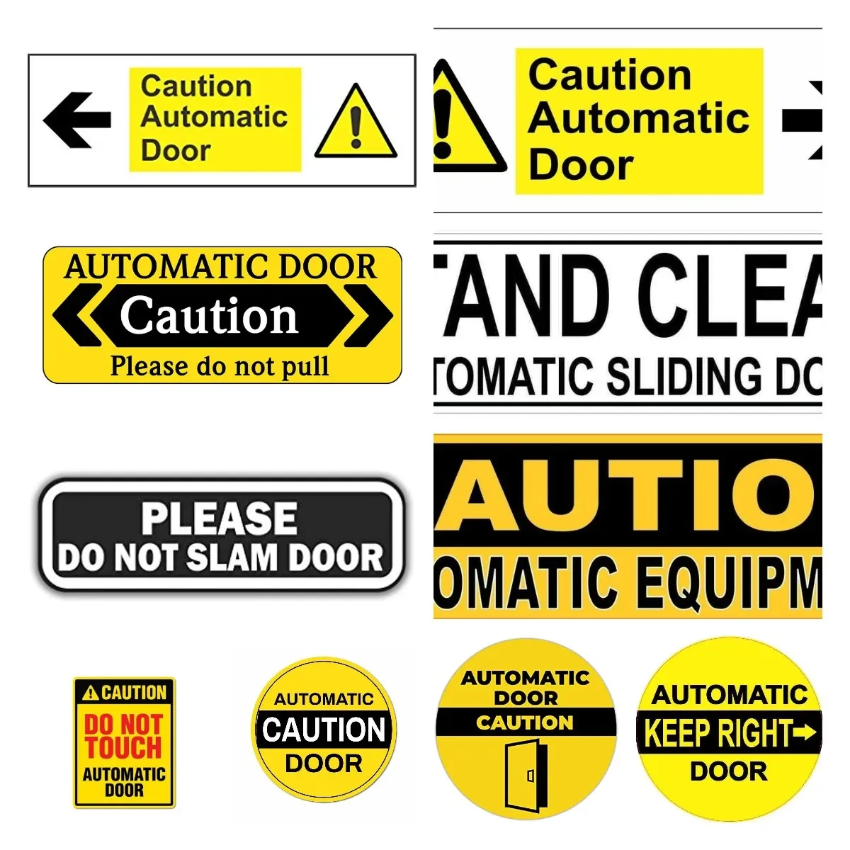 Warning Automatic Door Caution Work Decal Do Not Touch Sticker Car Notice Window Sign Stickers for Van,Taxi,Ride Decor