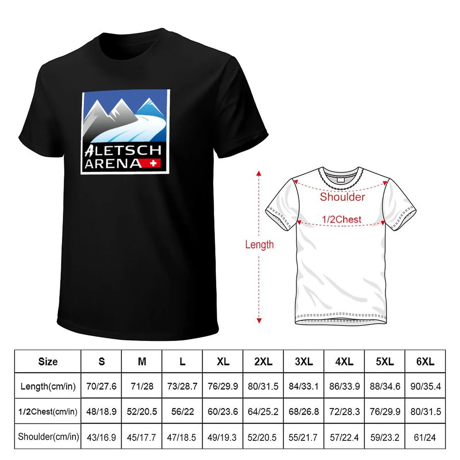 Aletsch Arena Swiss Ski resort Riederalp ?Bettmeralp ?Fiesch Eggishorn T-Shirt Quick Dry Sports Short Sleeve Tee