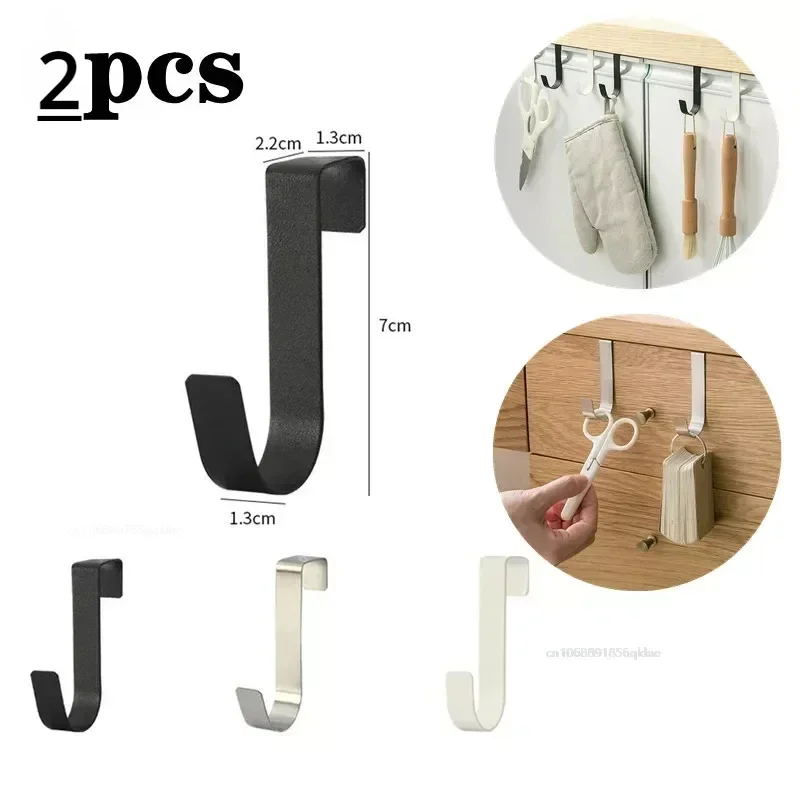 Metal Hooks Kitchen Cabinet Door Back Hook Bathroom Hanging Rack Clothes Coat Hat Towel Hanger Storage Hook Office Accessories