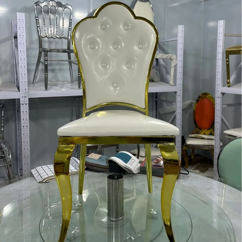 

European Hotel Restaurant Banquet Wedding Hall Stainless Steel Soft Bag Backrest Plum Blossom Stool