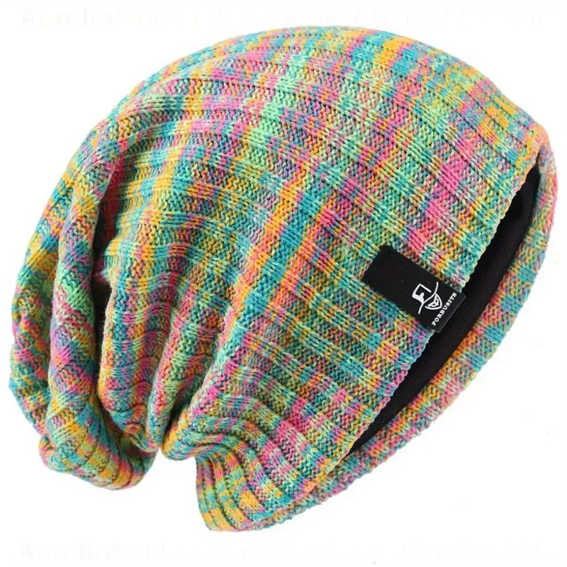 Women Slouchy Beanie Ribbed Baggy Skull Cap Turban Hat for Winter Summer Soft Stretchy Knit Headwear Casual Daily Wear