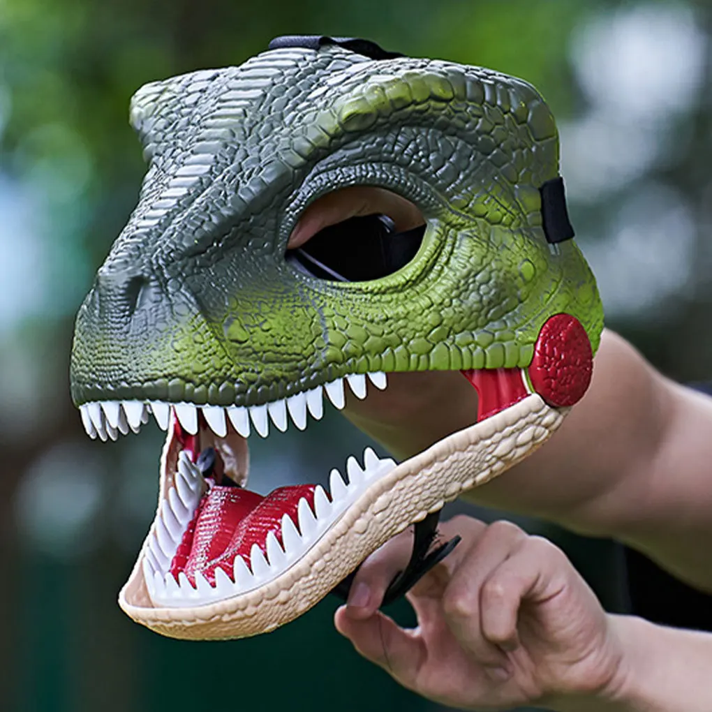 

2025 New Dinosaur Mask Voice Light Sound Effect Party Toy Role Playing Boys Girls Birthday Gift Adult Funny Outdoor Mask Gift