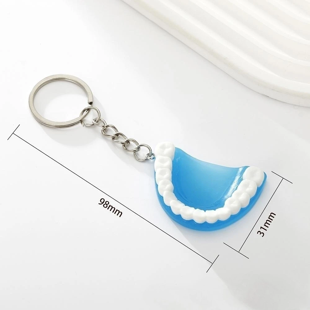 10PCS Teeth Key Chain Dentures Mold Creative Simulated Chain Pendant Oral Promotion Activities Small Gifts