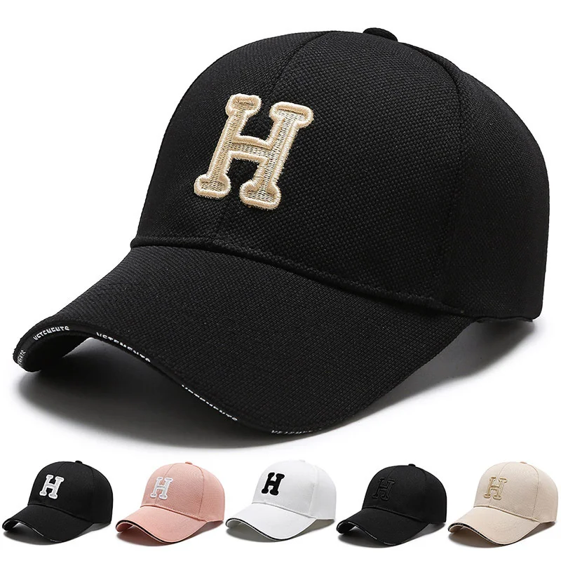 Baseball Cap Female Spring And Autumn Korean Version  Letter H Standard Sunshade Hat Fashionable Outdoor Skinny Small