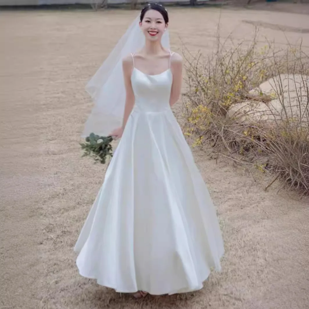 PJN Simple Halter Strap Backless Evening Wedding Party Dress Women 2025 New Elegant Graduation Gown Formal Long Cocktail Dresses