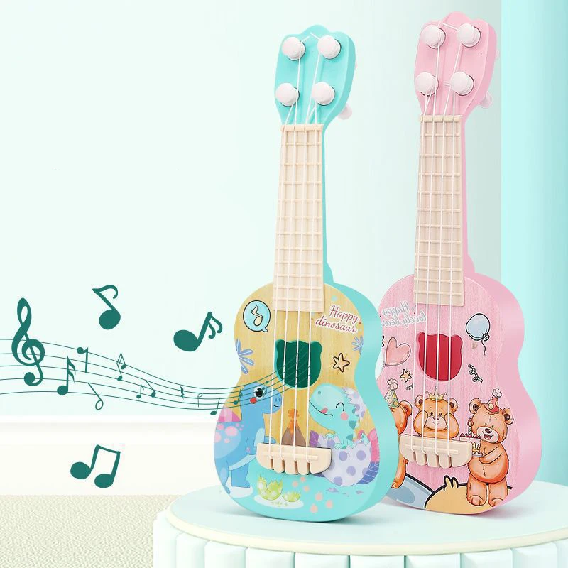 Children Ukulele Small Guitar Musical Toys Nylon Strings Boy Girls Can Play Enlightenment Brain-boosting Musical Instruments Toy