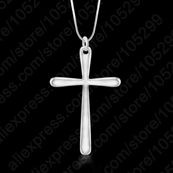 Women/Men Jewelry Wholesale Trendy 925 Sterling Silver Cross Pendant Necklace Punk Style Fast Shipping