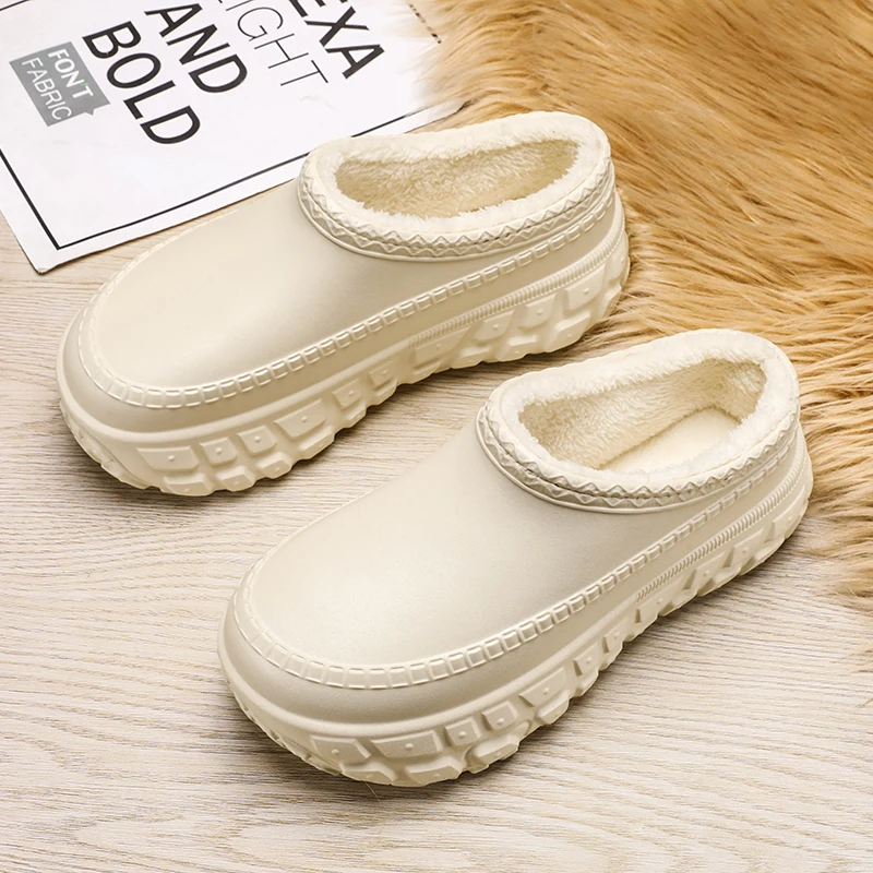 زوجين نمط الرجال والنساء باوتو نعال من القطن الشتاء المخملية سميكة سوليد عدم الانزلاق الدافئة حقيبة مضادة للماء كعب أحذية قطنية #5