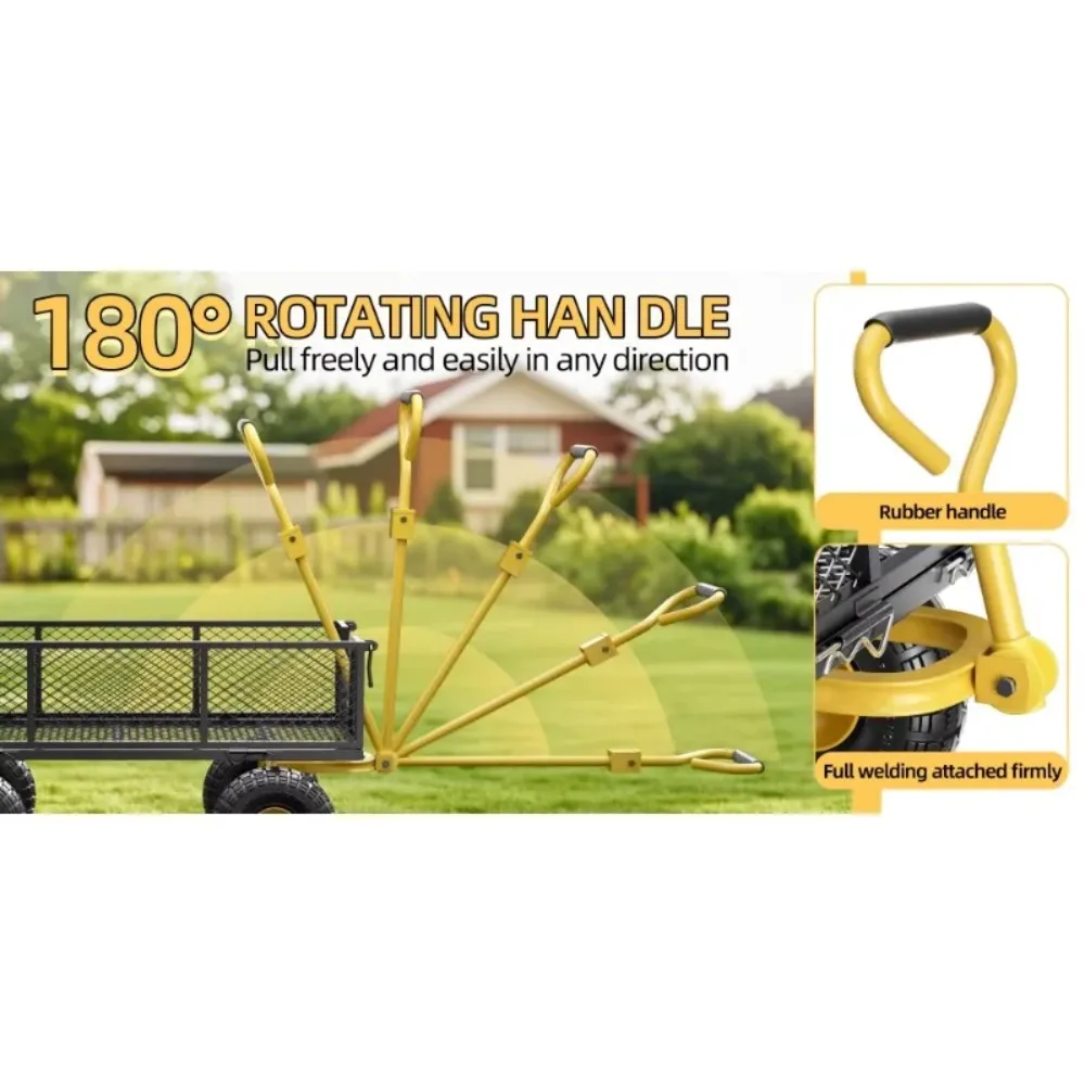 Good stuff   2503 Outdoor Farm Heavy Duty Large Capacity ATV Big Wheel Utility Horse Carriage Garden Carriage