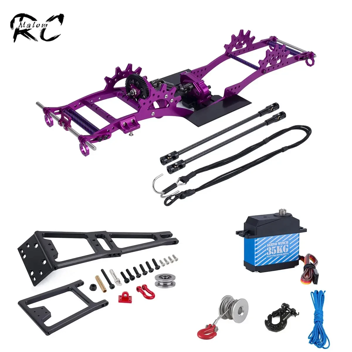 

Aluminum LCG Chassis Kit Frame DIY Servo Rescue Crane Arm for 1/10 RC Rigs Crawler Capra SCX10 II Axle Comp Builds Upgrade Parts