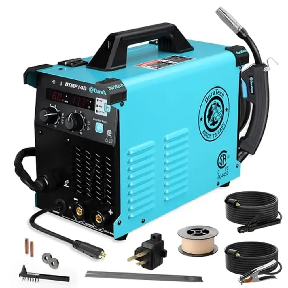 140Amp 4-in-1 Welder Flux Core Gasless Solid Core Gas Shielded TIG Stick Welder 2-11lbs suitable Diverse Welding Needs Beginners