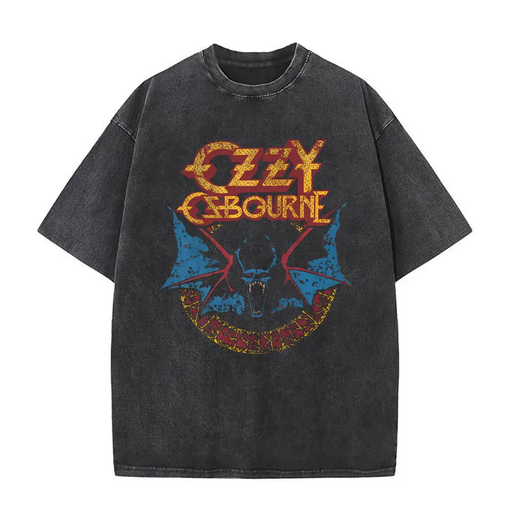 Heavy Metal Rock Band Black Sabbath Tour Washed T-shirt Ozzy