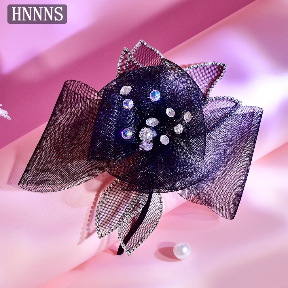 TOPQUEEN أنيقة عقال الزفاف دبوس الشعر اليدوية القوس الدانتيل المياه الماس السيدات مأدبة حفلة أنيقة إكسسوارات الشعر YXA121