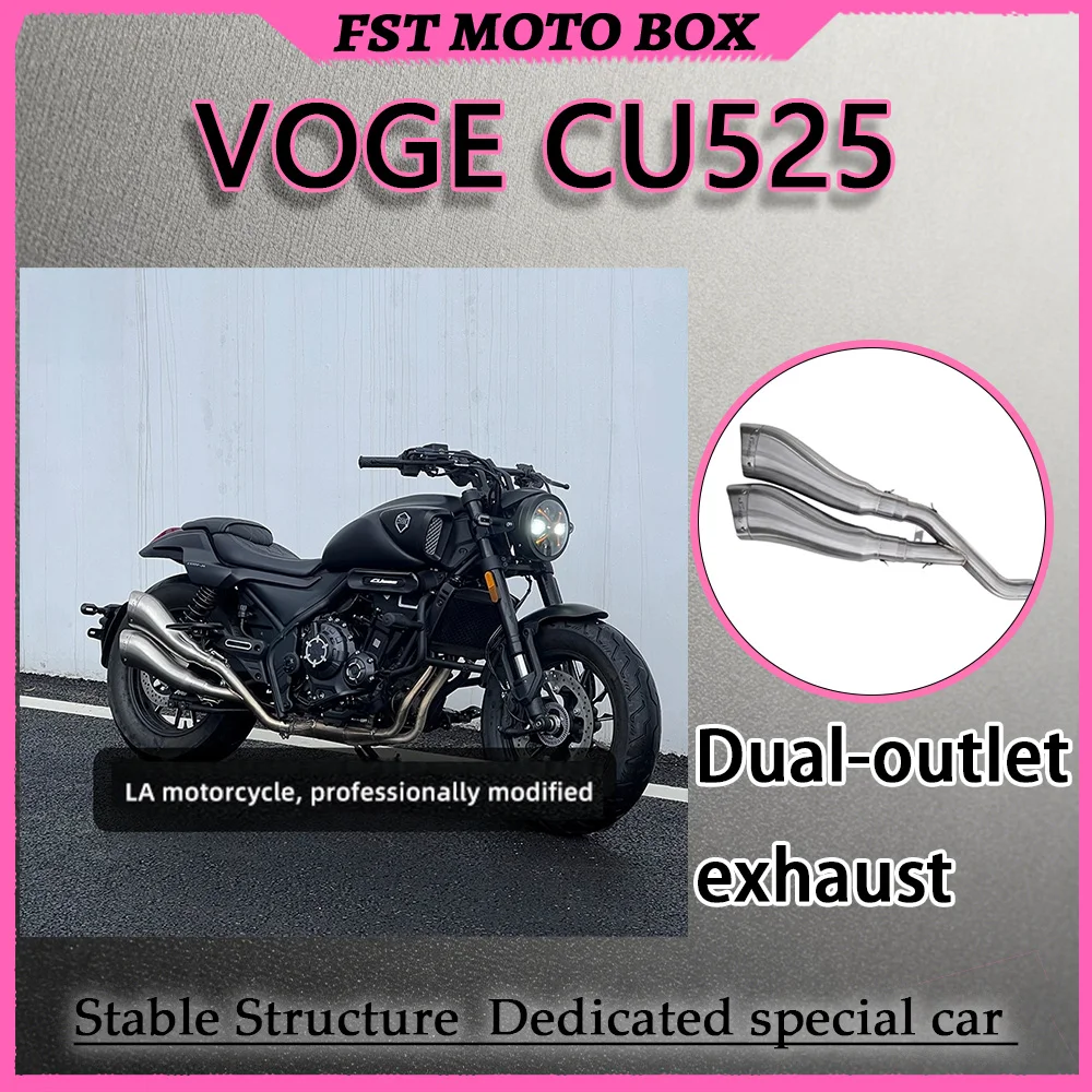 FOR Full System Exhaust Dual Outlet Design Deep Bass Sound Non-Destructive Installation Replacement for Original VOGE CU525