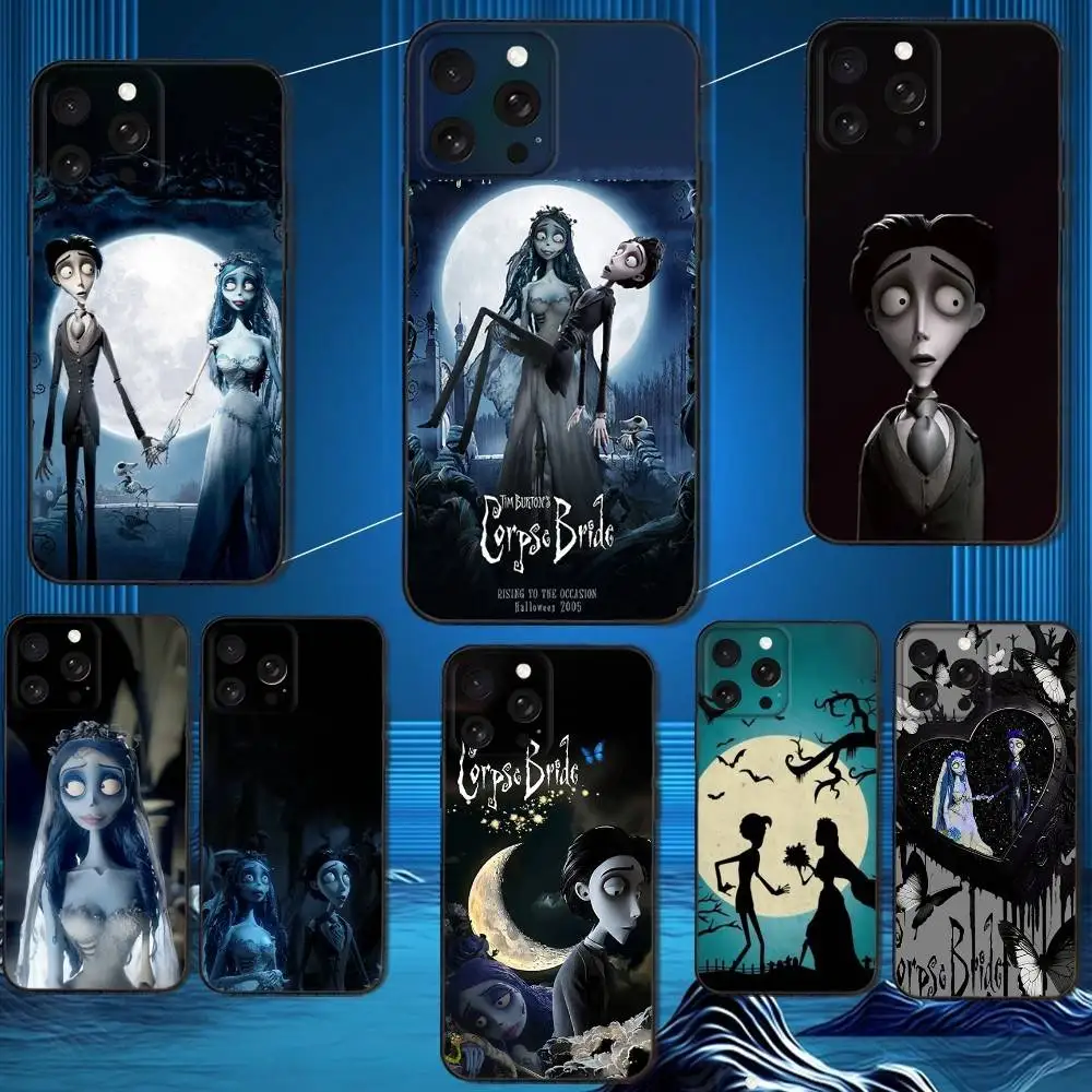 

C-Corpse Bride Victor Phone Case For iPhone 16,15,14,13,12,11 Plus,Pro Max,XS,X,XR,SE,Mini,8,7,Soft Silicone Black Cover