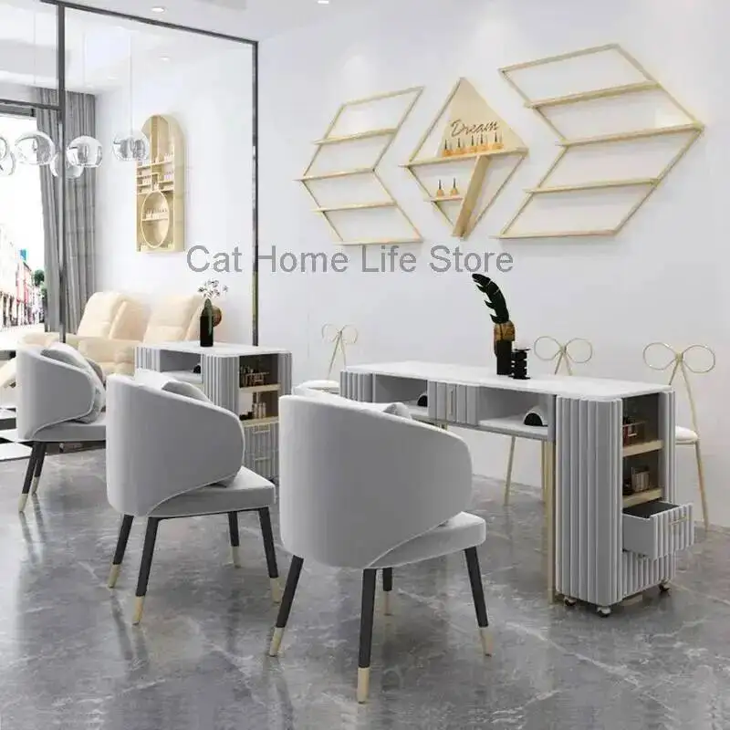 Mesas de manicura estéticas sencillas para uñas, lámpara Led de diseño profesional japonés, suministros para sillas, muebles de Tafel para manicura