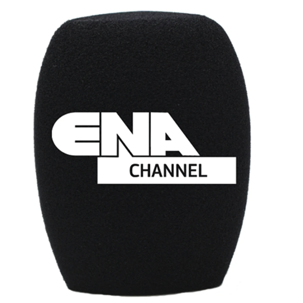 2 Pcs Flocked Mic Foam Windscreen Customize Logo for Handheld Interview Microphone Covers 40mm Opening