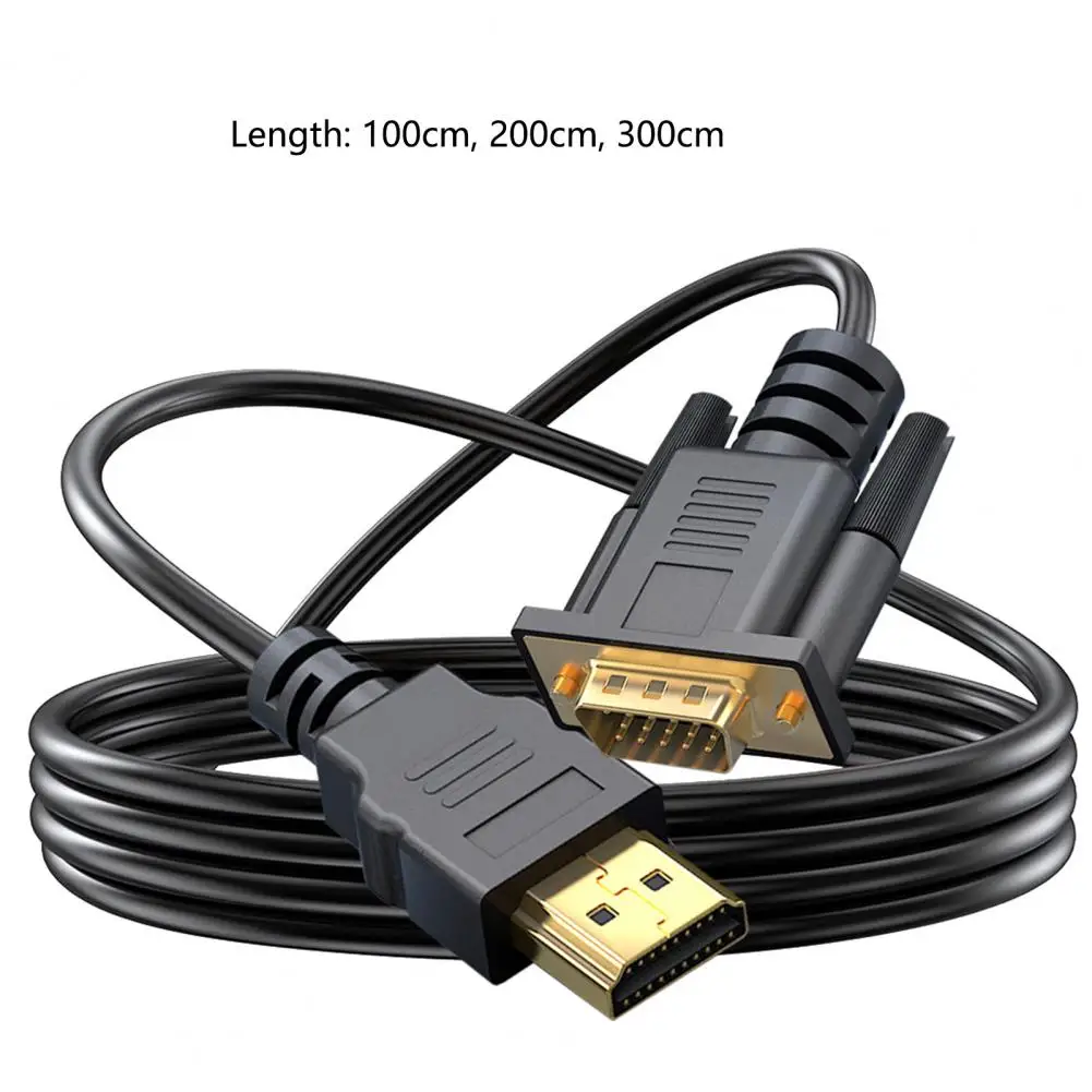 Cabo Conversor de Vídeo Plug and Play, PVC de Alta Resolução 1080P, Forte Compatível com Cabo VGA, Utensílios Domésticos