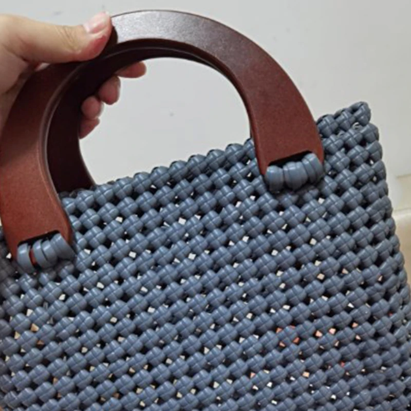 New Arrival drewniana torba uchwyt D kształt torba kwadratowa pasy DIY torebka części klasyczna torba Tote uchwyt wymiana torby akcesoria