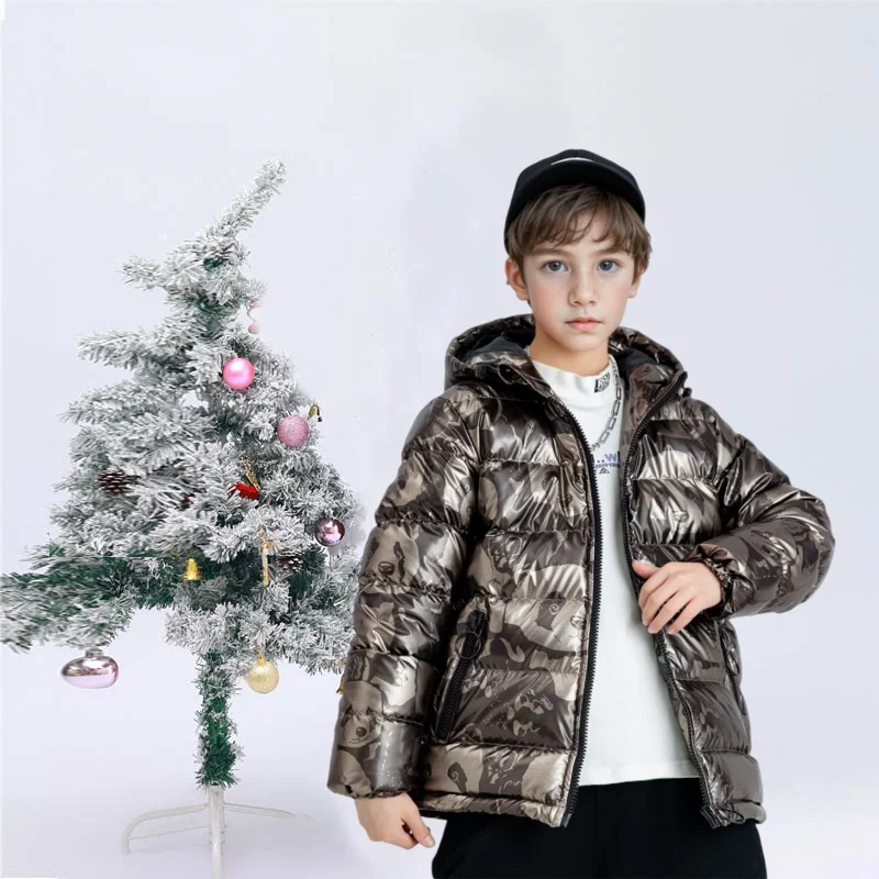 

Детское зимнее плотное теплое ветрозащитное водонепроницаемое хлопковое пальто для мальчиков и девочек-подростков, верхняя одежда с хлопковой подкладкой и принтом панды