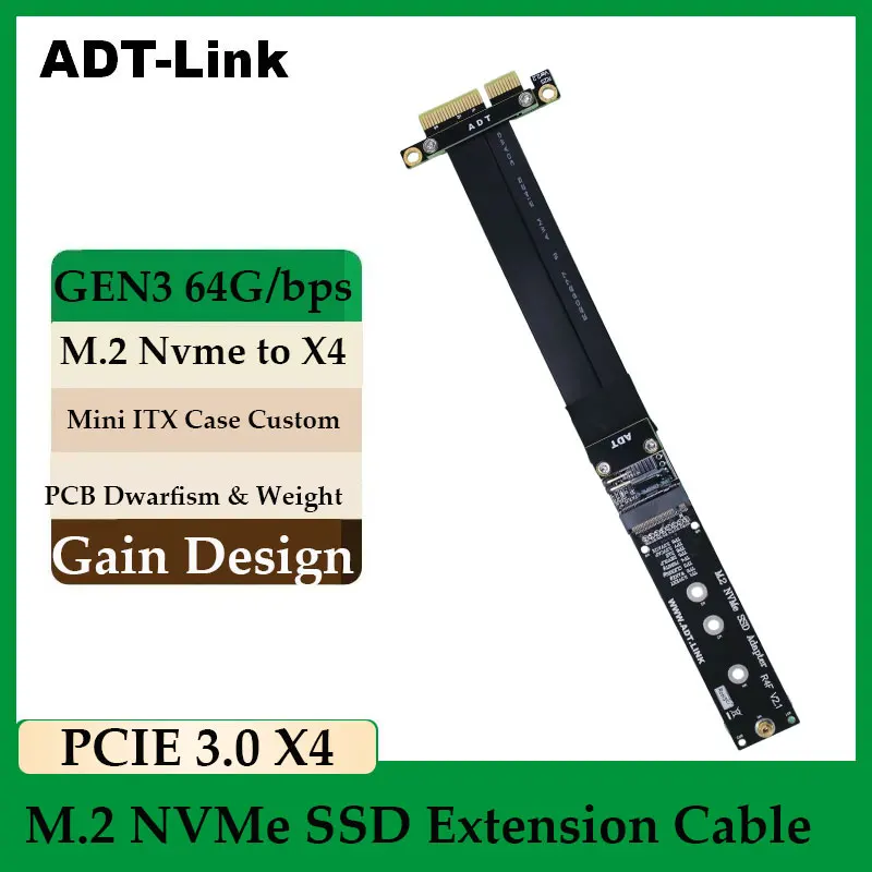 ADT-Link M.2 NVMe SSD Extension Cable Solid Drive Riser Card M2 to PCI-Express 3.0 X4 PCIE Ssd m2 ddr4 thunderbolt 2 gpu support