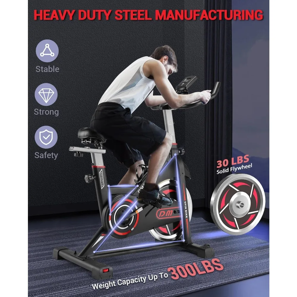 Exercise Bike, Plus Magnetic Resistance/Brake Pad Indoor Cycling Bike Stationary, Cycle Bike with Comfortable Seat Cushion