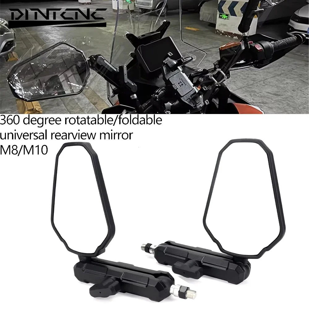 

Rearview Mirror 360 Degree Rotatable Foldable Universal For Motorcycle Rally Car ADV Scooter Off-Road Vehicle Adjustable Glass