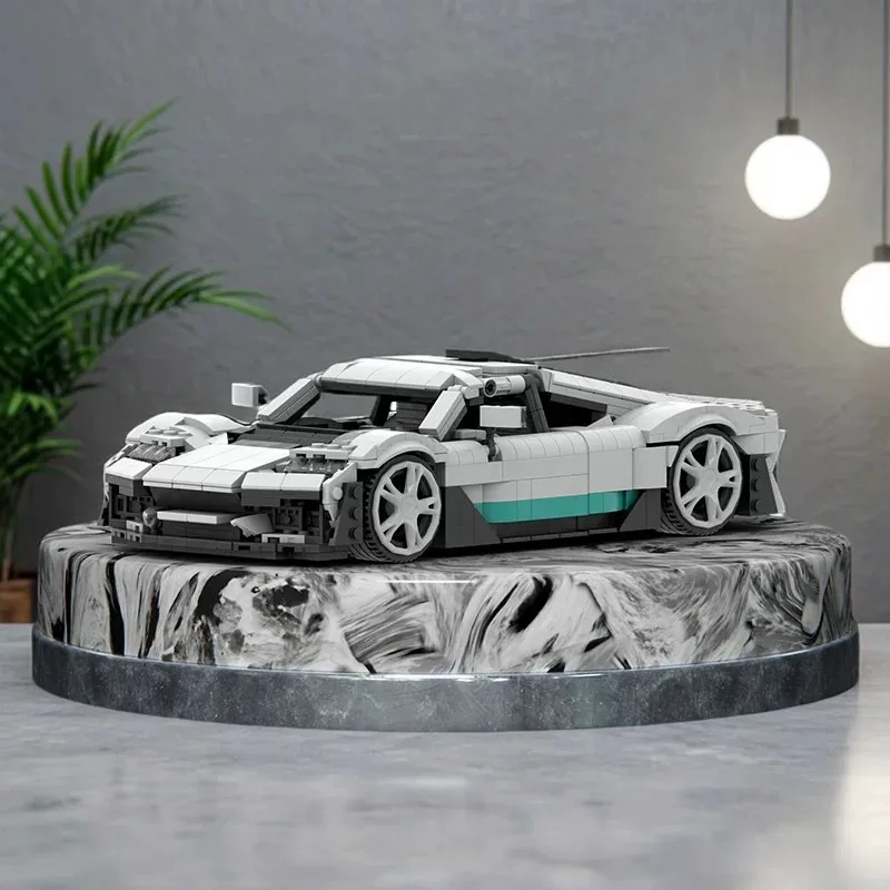 MOC Kreatives Stadt-Luxusauto AMG Sportwagen Baustein-Modell DIY Erwachsenen-Puzzle Montage-Spielzeug Geburtstagsgeschenk für Jungen Dekoration – Detail 3