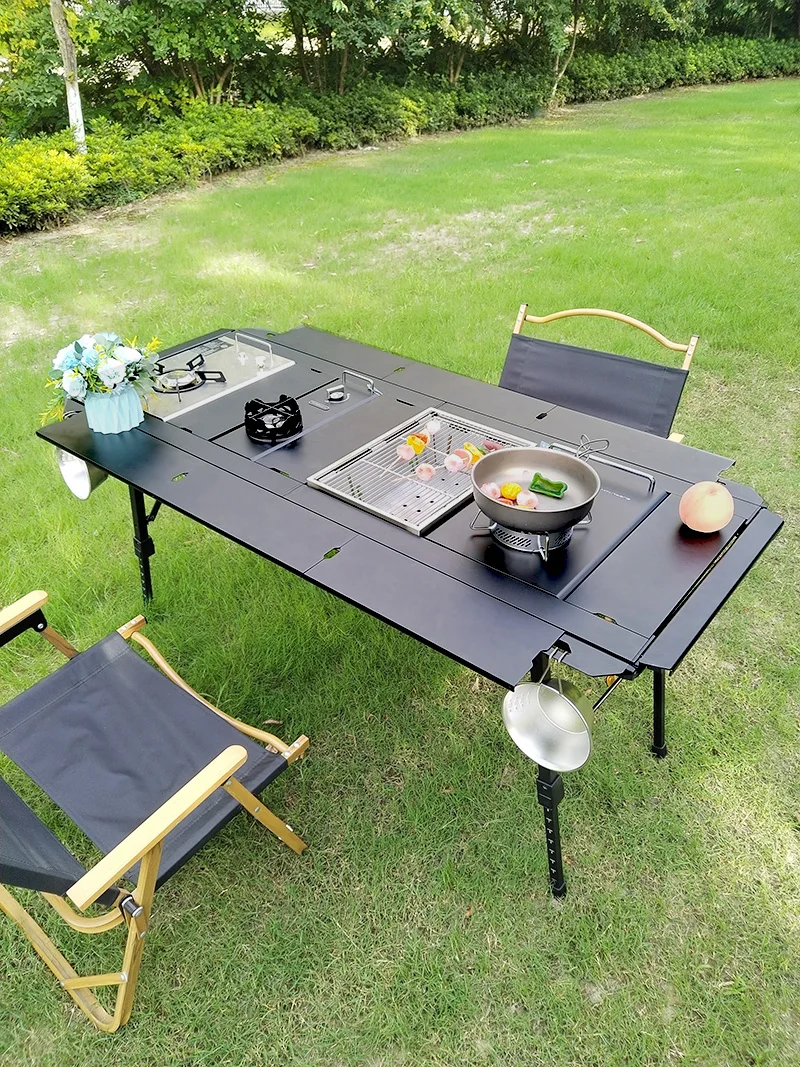 Lohascamping للطي 5 وحدة IGT الجدول خفيفة الوزن الجدول التخييم طاولة النار توسيع قابل للتعديل الساق مكتب سطح المكتب الموقد طاولة شواء