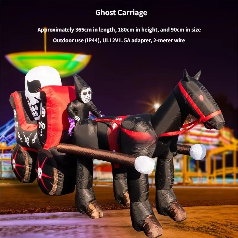 Halloween Inflatable Ghost Tree, Ghost Inflatable Model, Glowing Clown, Carriage, Outdoor Display Item, Prop And Decoration