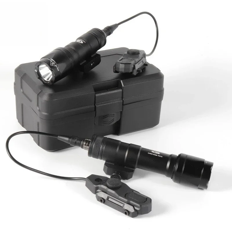 Alloy Bright LED Hobby Flashlight Set Side Mount Base with Wired Control Switch Model Decor Parts