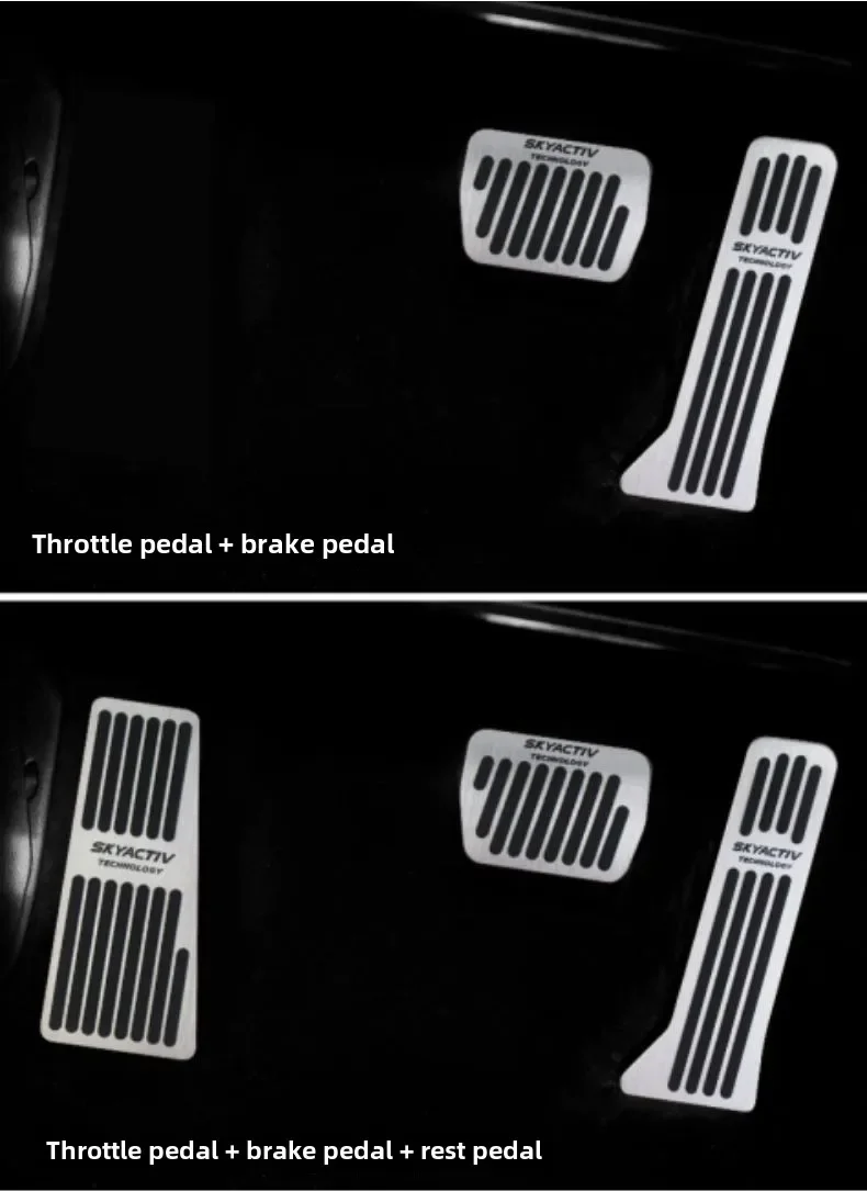 Auto Gaspedal Bremspedale Fußstütze Pedal Abdeckungen Rutschfeste Pads Für Mazda 3 2014 2015 2016 2017 2018 LHD/RHD AT/MT Zubehör – Detail 6