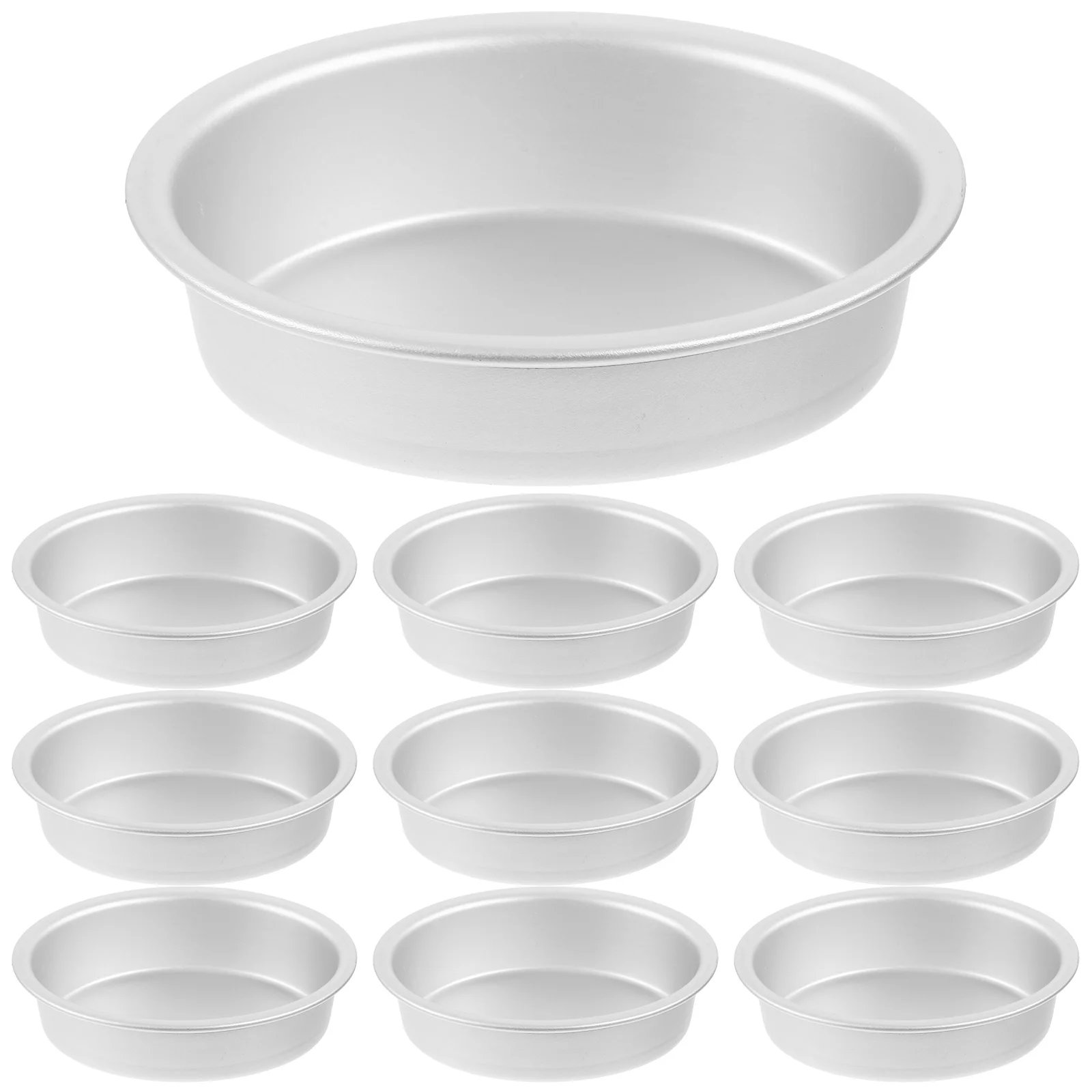 

10 Pcs Baking Pan with Lid Oval Mold Mini Flan Molds for Bakeware Cheesecake Silver Pudding Tins