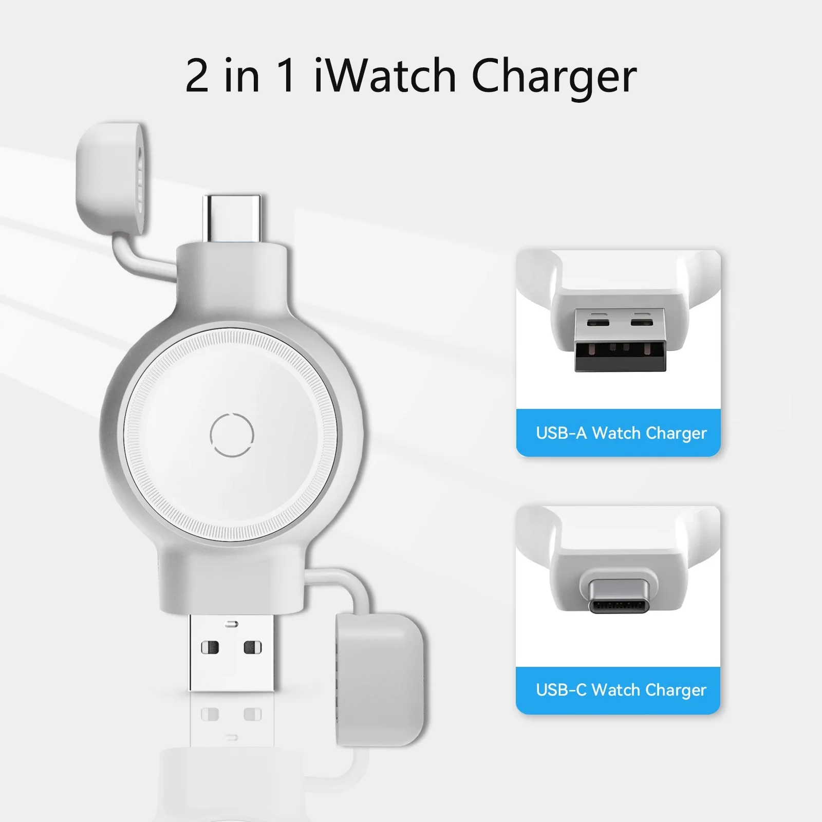 Portable Magnetic Watch Wireless Fast Charger for iWatch Series Compatible with iWatch Series Ultra/9/8/7/6/SE/SE2/5/4/3/2