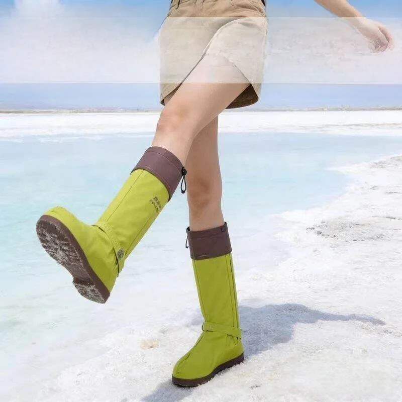 

Women's Thickened Waterproof Shoe Covers Anti-slip Durable Traveling Mountain Climbing Seafood Gathering Rain Boot Covers