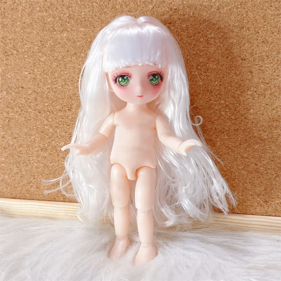 16cm 23cm Cute simulation Doll Body toys 3D Eyes Dress Up Cute Doll 1/8 Bjd Multi Joints Doll Dress Up Doll for Children