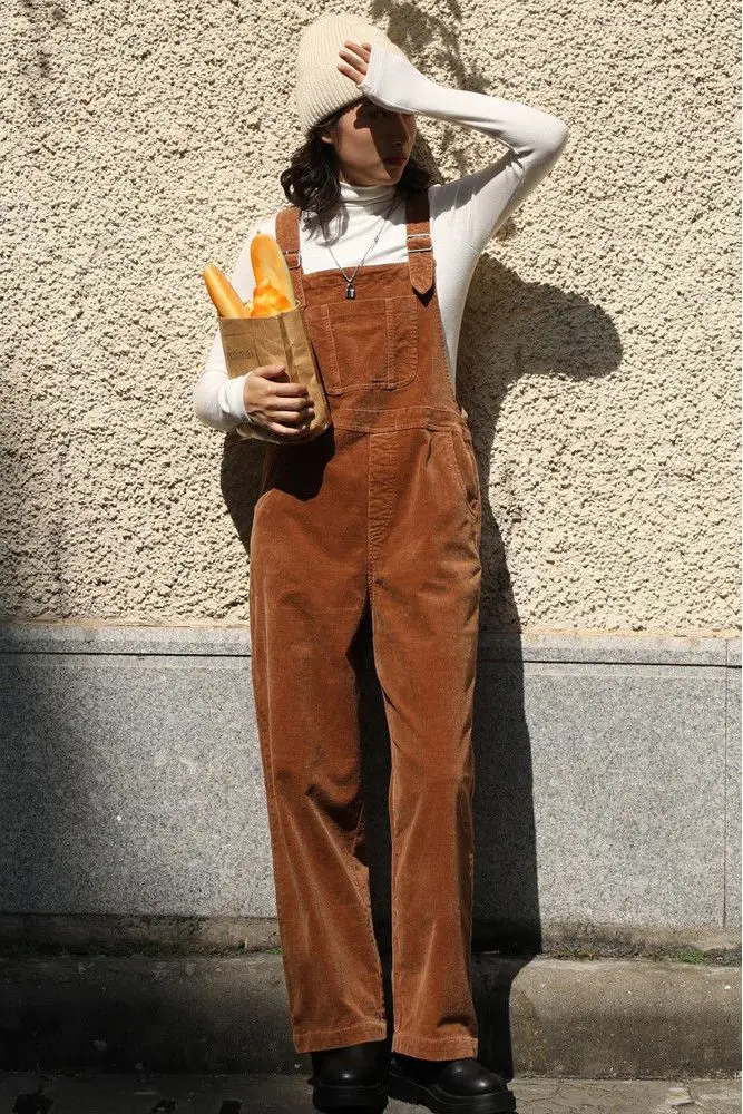 

Retro Korean Artistic Wide Leg Jumpsuit Women's Faionable Casual Loose Slimming Autumn New Sle High Waist Long Pants