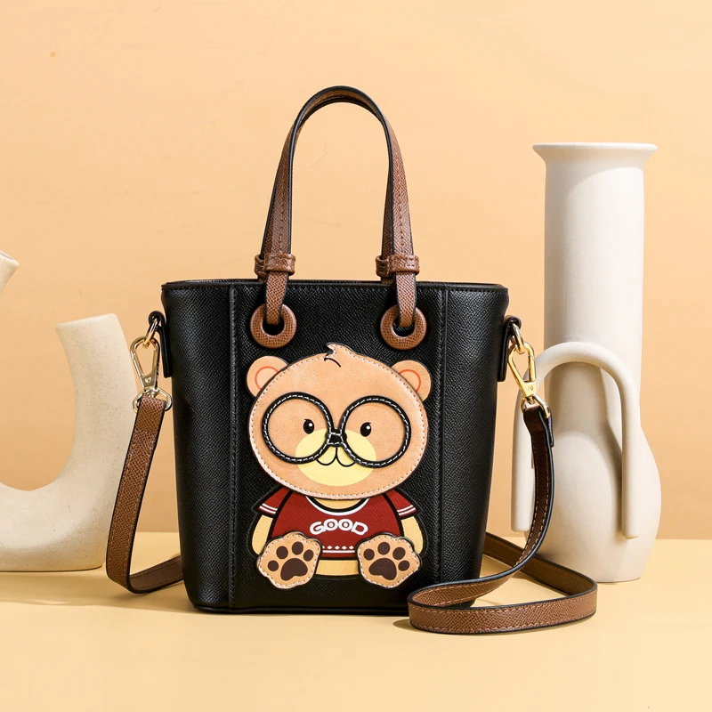 

handbag for women niche bucket bag purse Popular small bag women 2024 fashion bear Tote bag casual portable crossbody bag