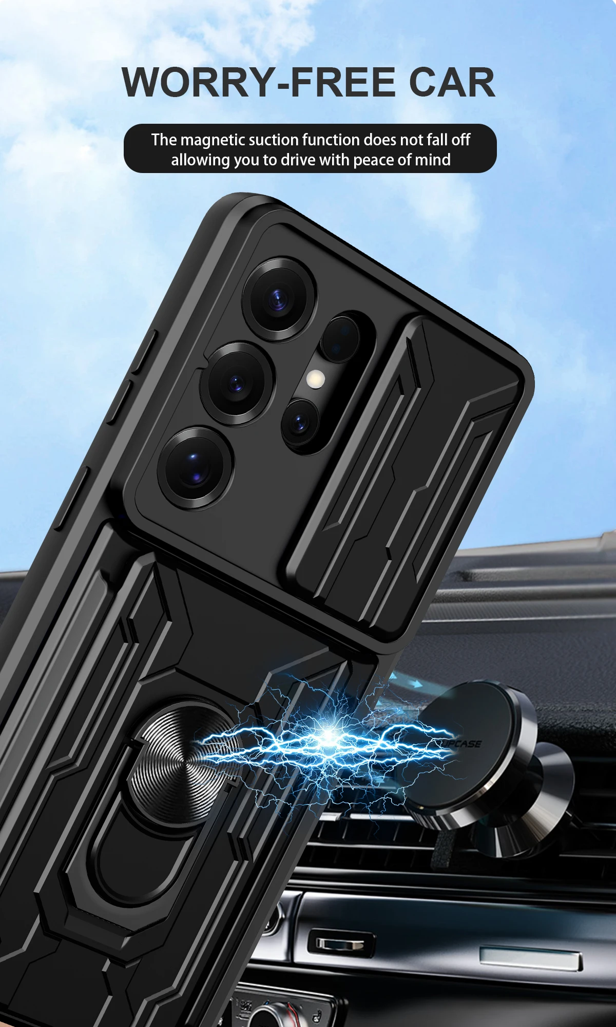 Für Samsung Galaxy S26 Ultra S25 Ultra S25 Edge S24 Ultra A17 A37 A56 A36 Schiebe-Kameralinsen-Brieftaschenhülle mit Kartenhalter und Ständer – Detail 11