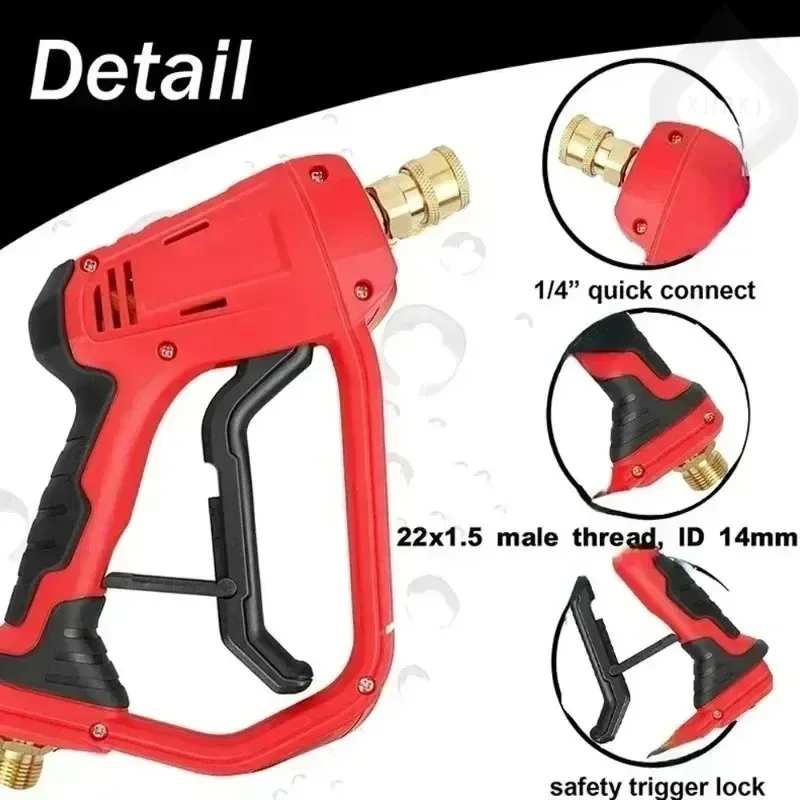 

Kit M22-14mm 3/8 Quick Inlet Connector with Quick Connector 5PCS Nozzle Tip High Pressure for Washer Car Wash Gun