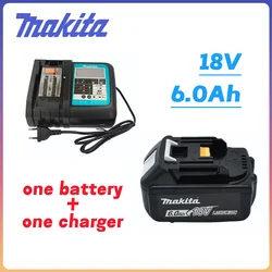 Batería recargable para herramientas eléctricas Makita, cargador de 18V, 6000mAh, reemplazo de iones de litio LED, LXT, BL1860B, BL1860, BL1850