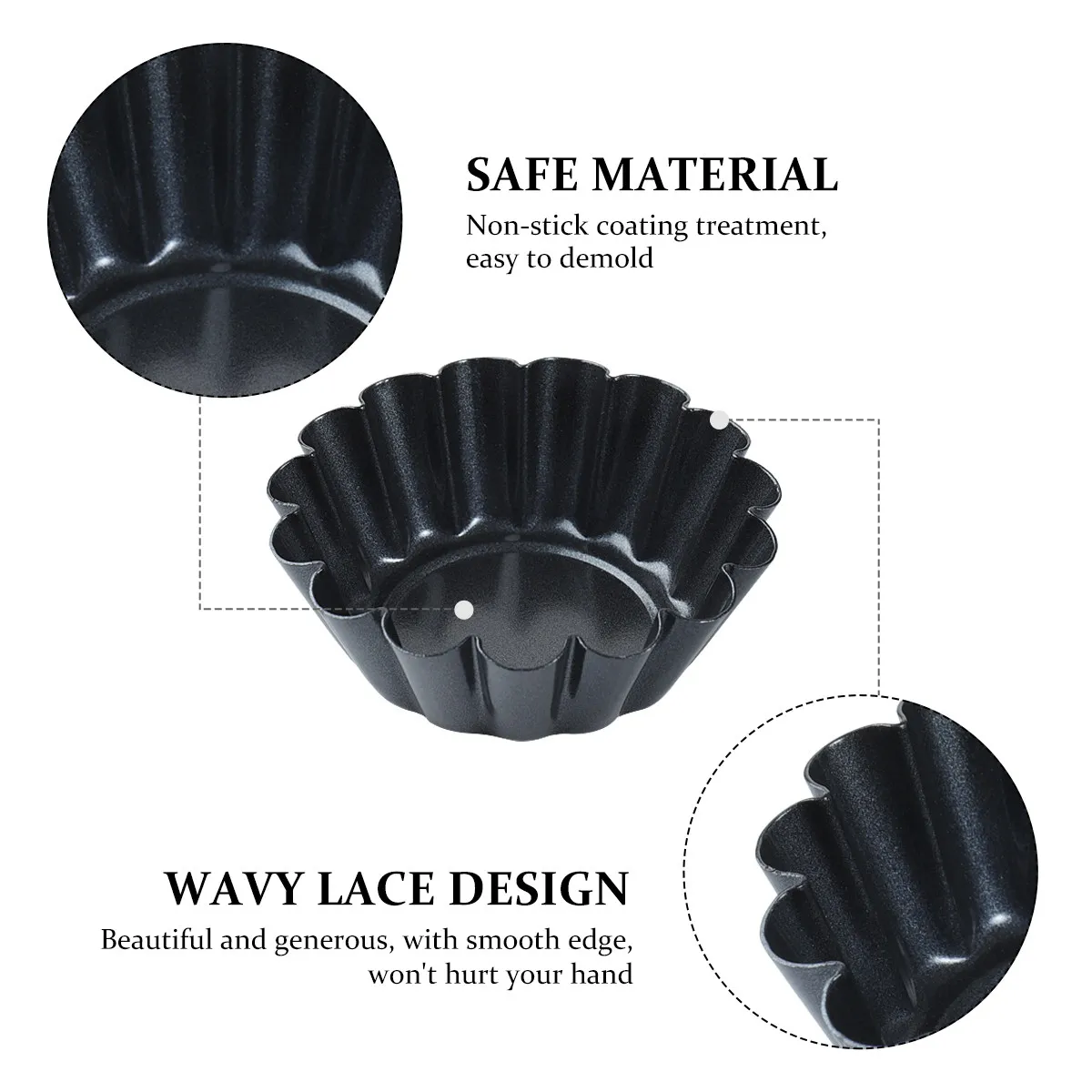 12 pcs Mold Baking Cake Halloween Christmas New Year Carbon Steel Baking Mold Tart Pan Mini Tart Mold Flower Muffin Cupcake Mold