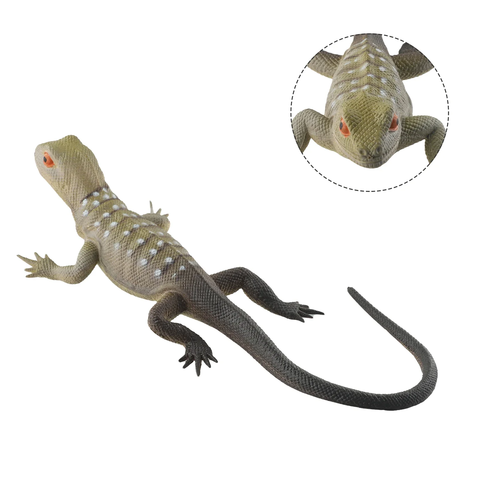 Soft Feel Lifelike Shape Rubber Lizards Rubber Vocal Animal Model Vivid Soft Rubber Color Random Lifelike Shape