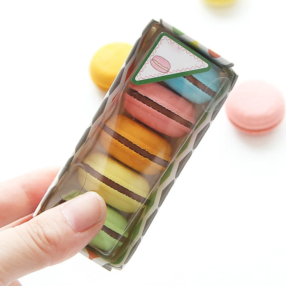 

5pcs Macarons Sandwich Biscuit Erasers Cute Cartoon Stationery School Supplies Classroom Rewards Pencil Erasers For