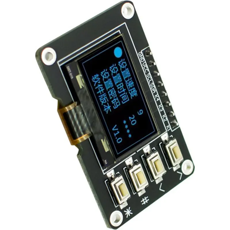 A24U 10Pcs 0.96-Inch OLED Display Screen Blue 12864 Screen Module With Matrix 4 Key Interfaces Keyboard IIC SSD1315 Blue