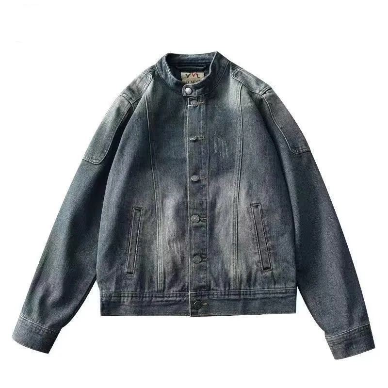 

Autumn and Spring New Fashion Trend American Vintage Denim Jacket Men's Casual Loose Comfortable Sports Plus Size Coat M-3XL