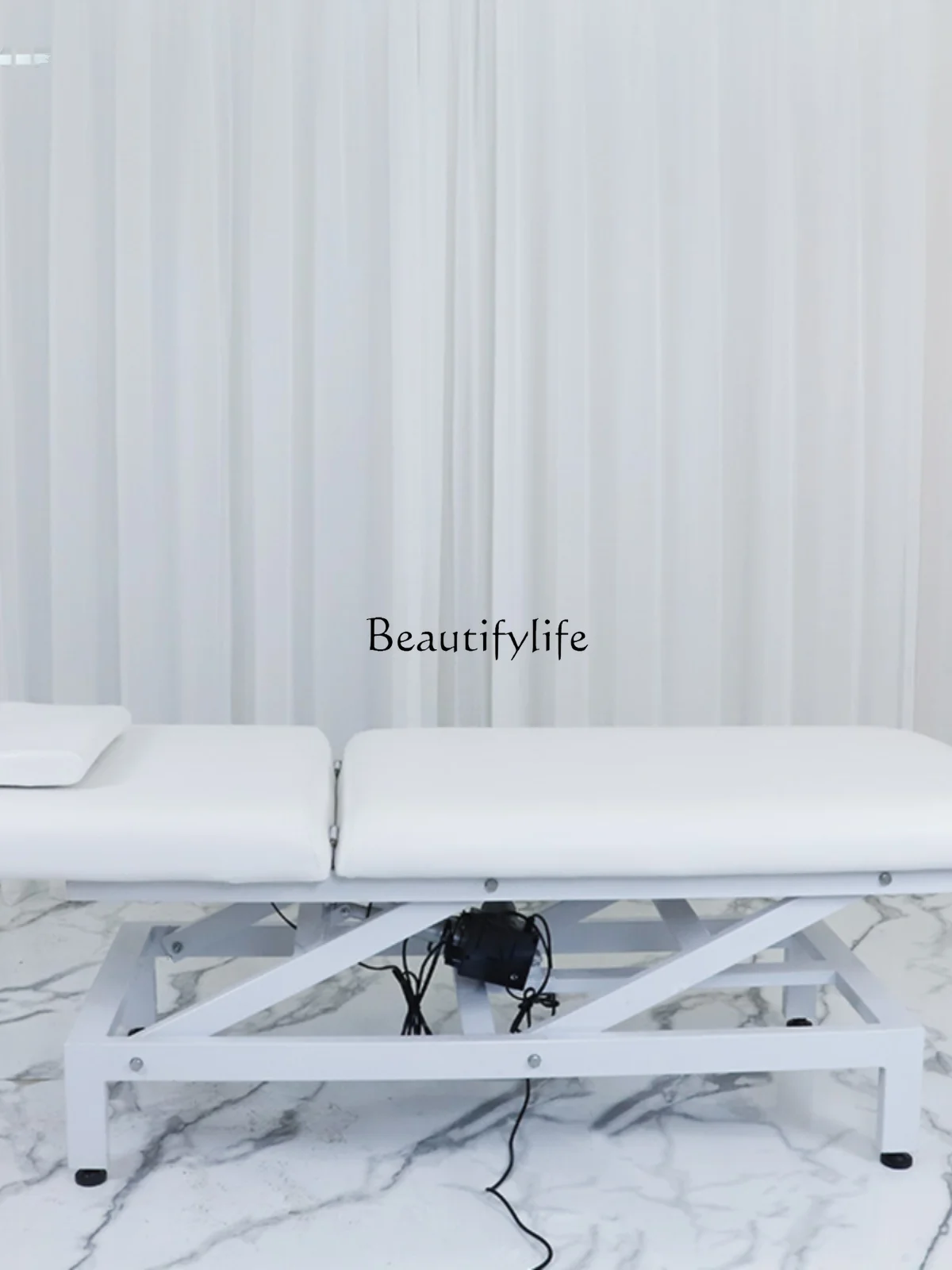 04 * سرير تجميل كهربائي لصالون التجميل سرير تدليك مطرز