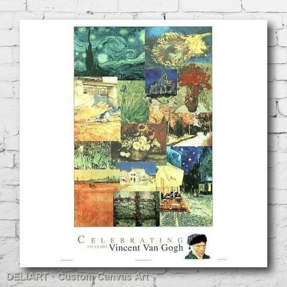 

VAN GOGH - YEARS COLLAGE ART Canvas Poster ANNIVERSARY Custom Size Available Room Decoration Home Decor Wall