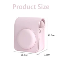 PU Leather Soft Protective Case for Instax Mini 12 Camera with Shoulder Strap Fujifilm Film Camera Travel Bag 4